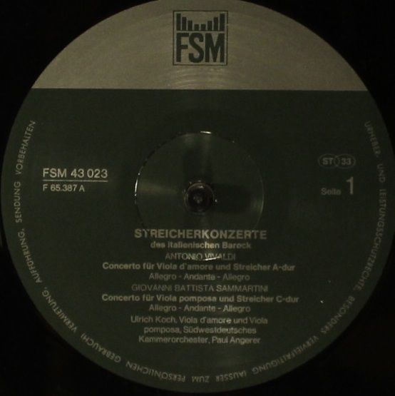 FSM Vox FSM 43 023 - Giovanni Sammartini, Antonio Vivaldi, Nicol - Image 3