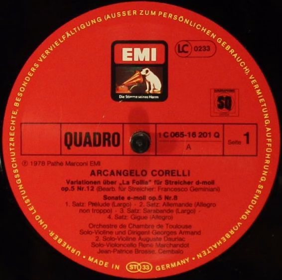 His Master's Voice 1 C 065-16 201 Q - Arcangelo Corelli, Orchest - Image 4