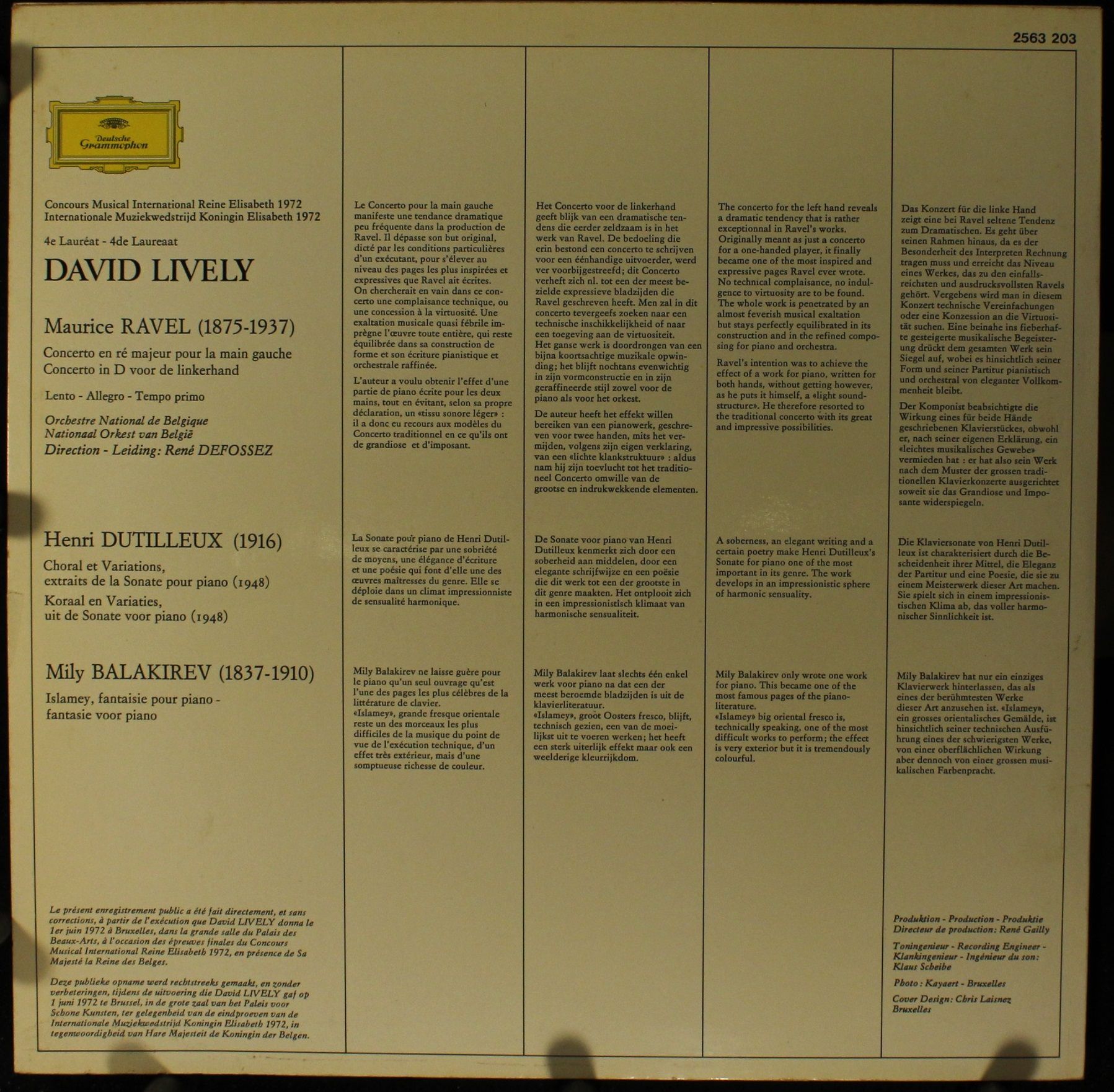 Deutsche Grammophon 2563 203 - David Lively - Concours Musical I - Image 2