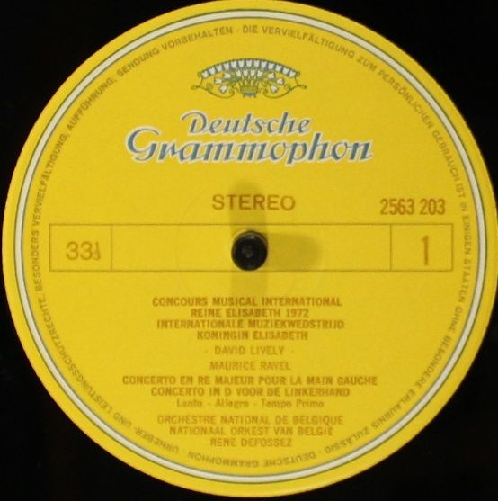 Deutsche Grammophon 2563 203 - David Lively - Concours Musical I - Image 3