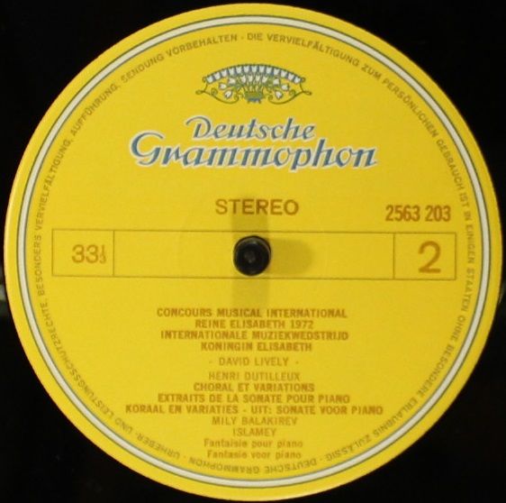 Deutsche Grammophon 2563 203 - David Lively - Concours Musical I - Image 4
