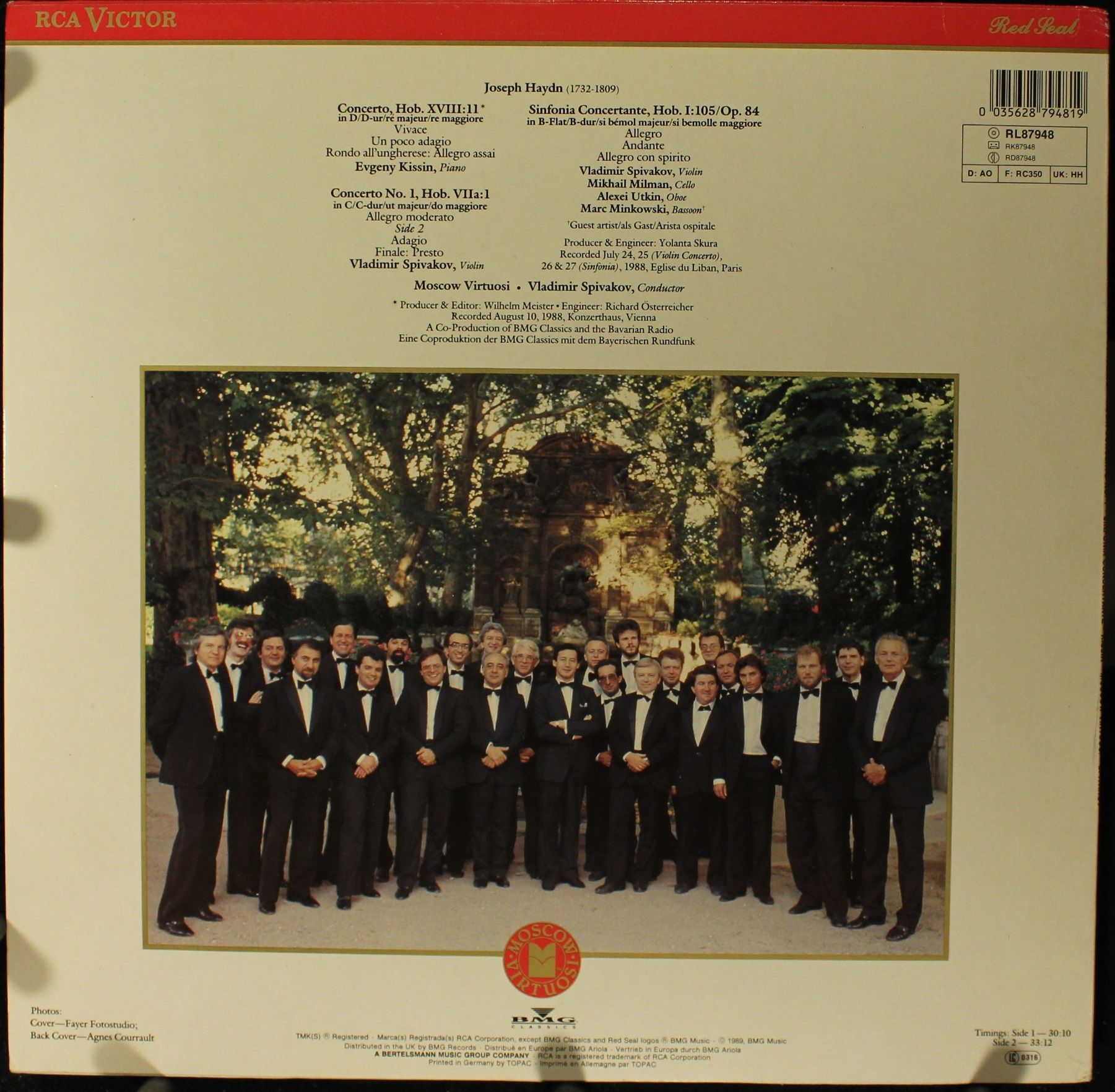 RCA Victor Red Seal RL 87948 - Vladimir Spivakov, Yevgeny Kissin - Image 2
