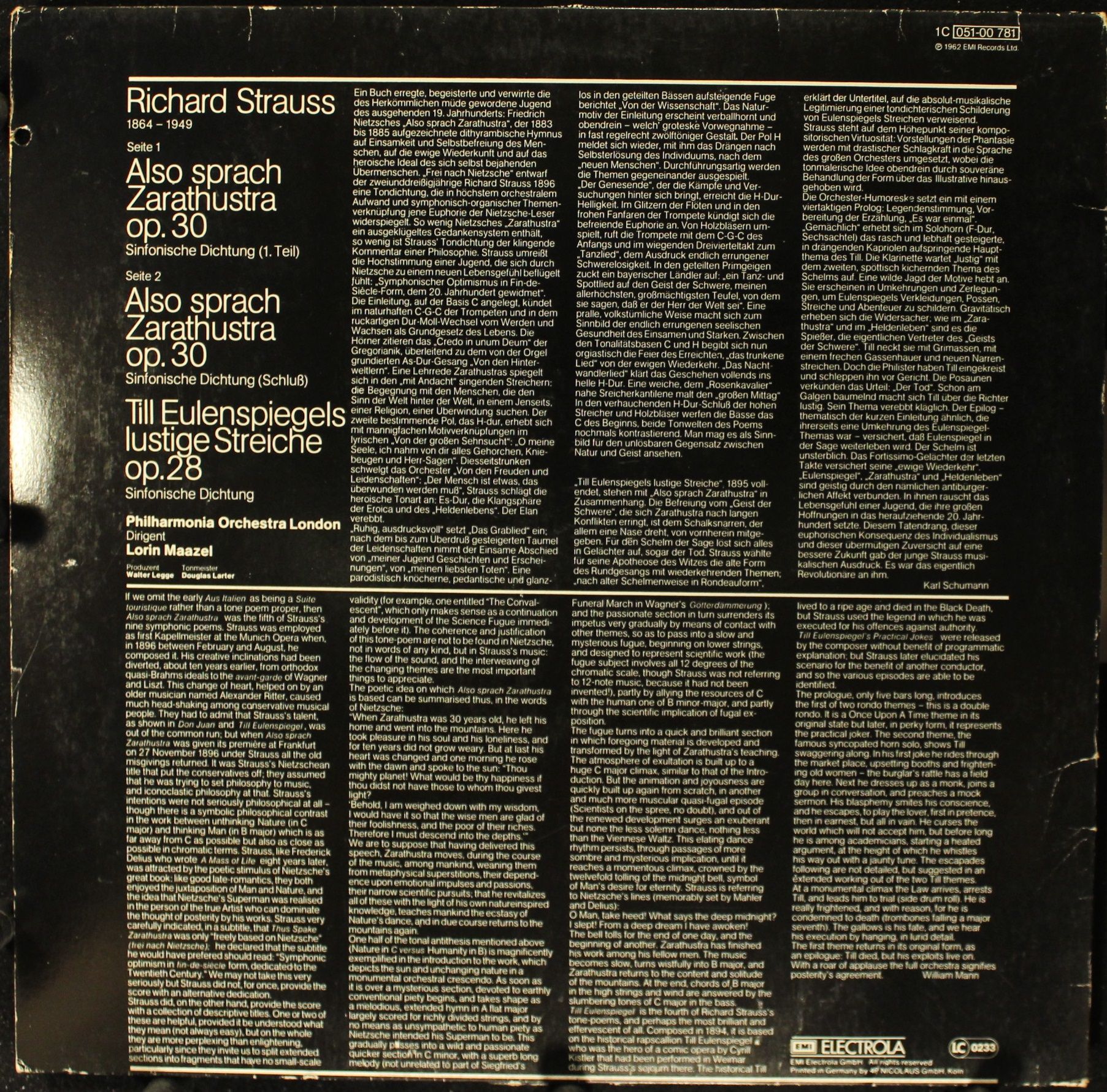 His Master's Voice 1C 051 - 00 781 - Richard Strauss, Philharmon - Image 2