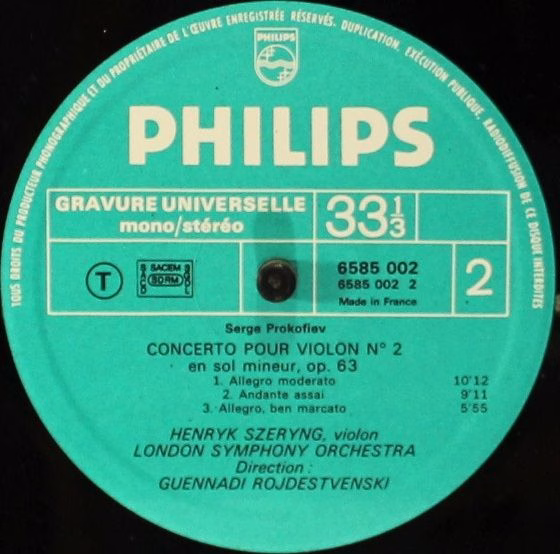 Philips 6585 002 - Aram Khatchaturian, Sergei Prokofiev, Henryk - Image 4