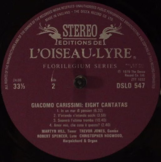 L'Oiseau-Lyre DSLO 547 - Giacomo Carissimi, Martyn Hill, Trevor - Image 4