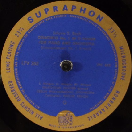 Supraphon LPV 262 - Johann Sebastian Bach, Sviatoslav Richter, T - Image 4