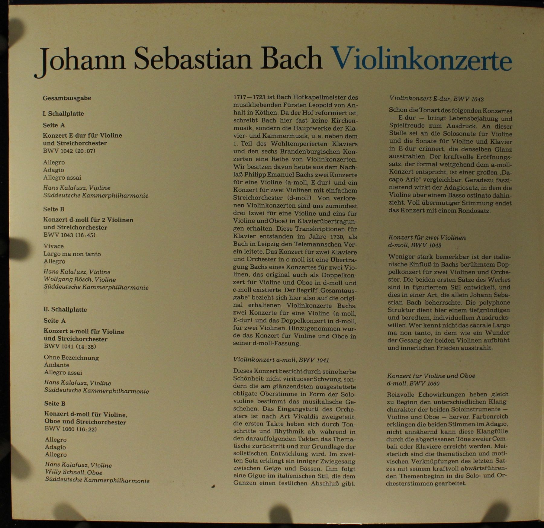 Intercord 938-09 Z (J938) - Johann Sebastian Bach, Hans Kalafusz - Image 3