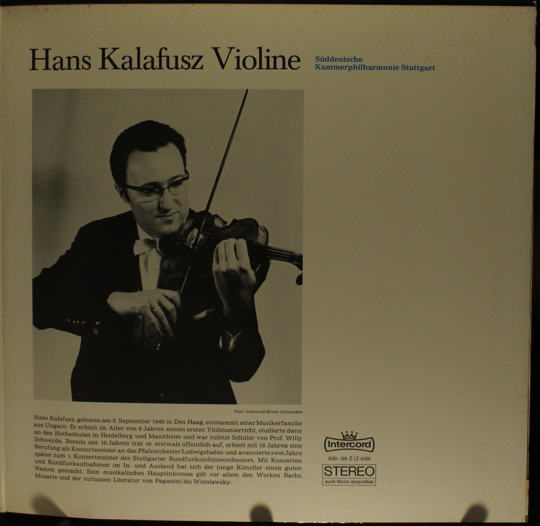 Intercord 938-09 Z (J938) - Johann Sebastian Bach, Hans Kalafusz - Image 4