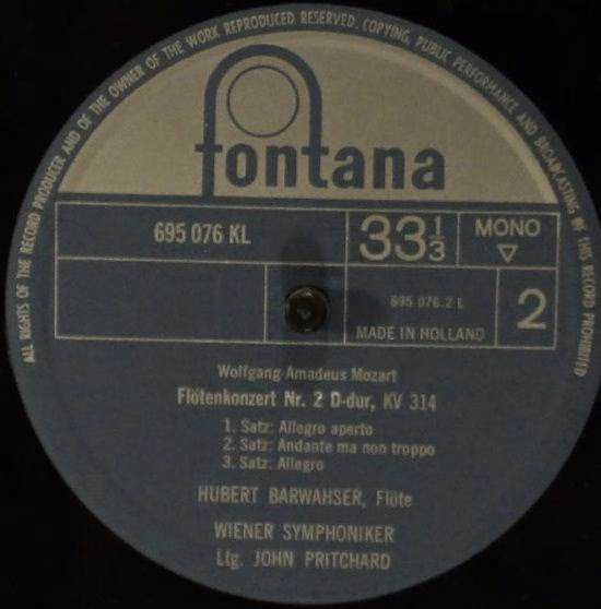 Fontana 695 076 KL - Wolfgang Amadeus Mozart, Hubert Barwahser, - Image 3