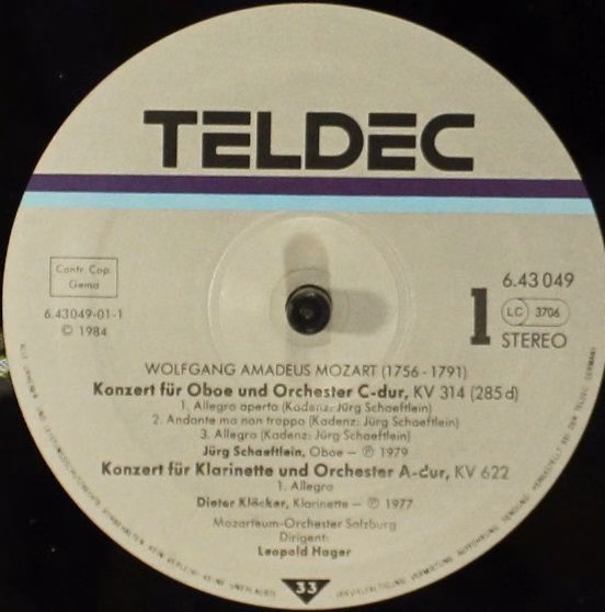 TELDEC 6.43049 - Wolfgang Amadeus Mozart, Jürg Schaeftlein, Diet - Image 3