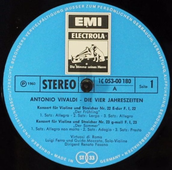 EMI Electrola C 053-00 180 - Antonio Vivaldi, Virtuosi Di Roma " - Image 3