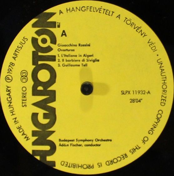 Hungaroton SLPX 11932 - Gioacchino Rossini, Budapest Symphony Or - Image 4