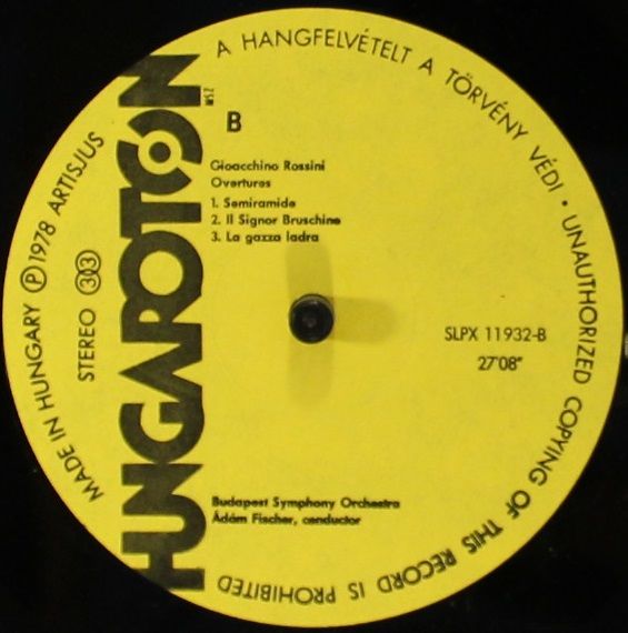 Hungaroton SLPX 11932 - Gioacchino Rossini, Budapest Symphony Or - Image 3