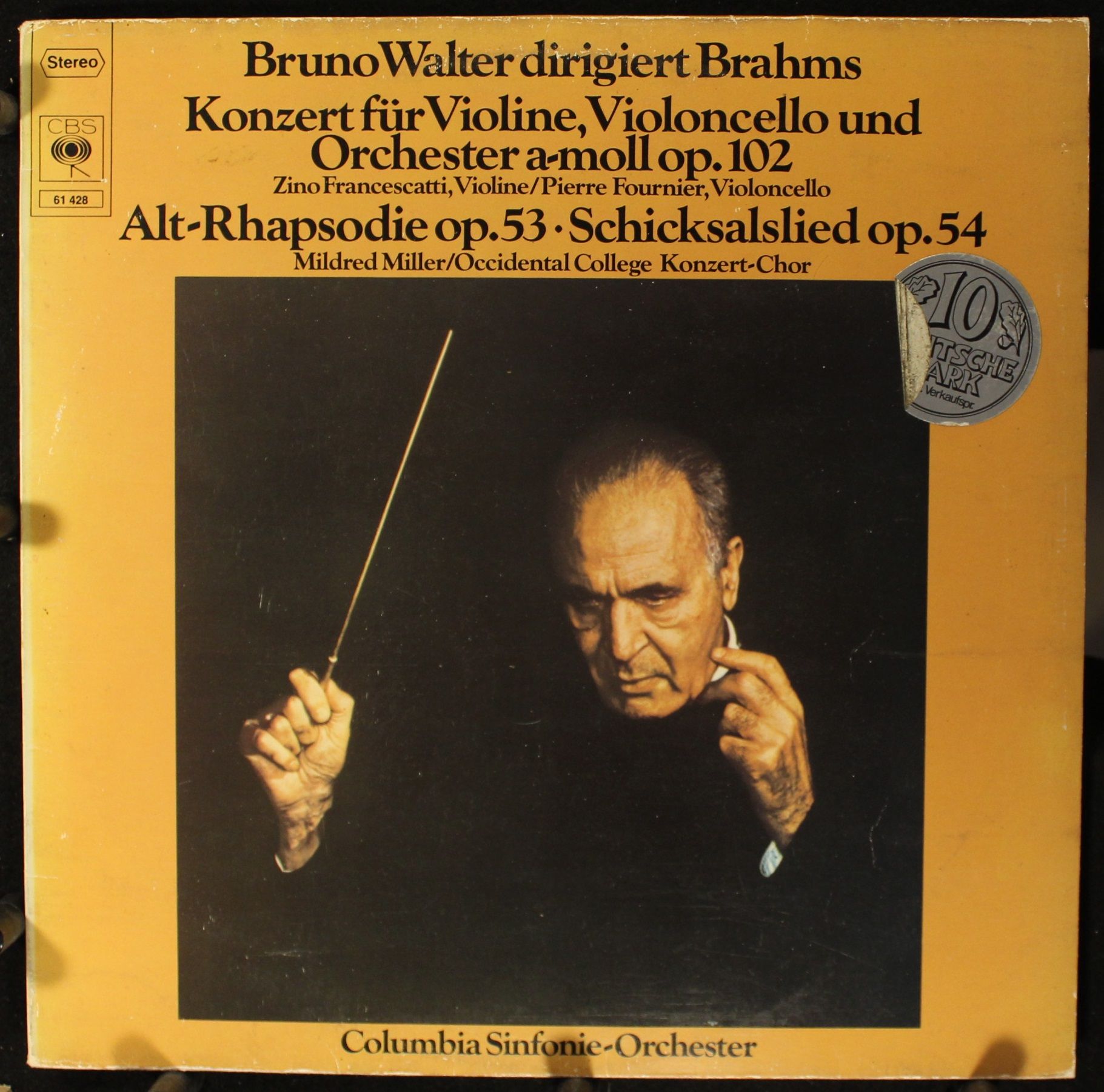 CBS 61 428 - Bruno Walter, Johannes Brahms, Columbia Symphony Or