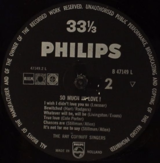 Philips B 47149 L - Ray Conniff And The Singers - So Much In Lov - Image 4
