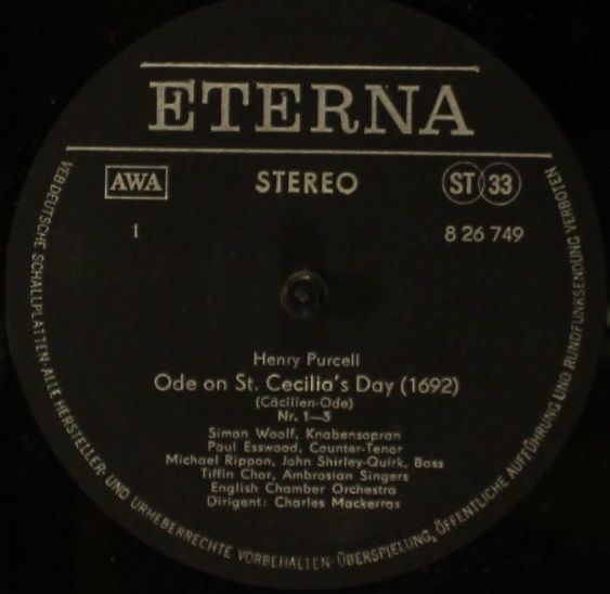 Eterna 8 26 749 - Henry Purcell, Tiffin Boys' Choir, The Ambrosi - Image 4