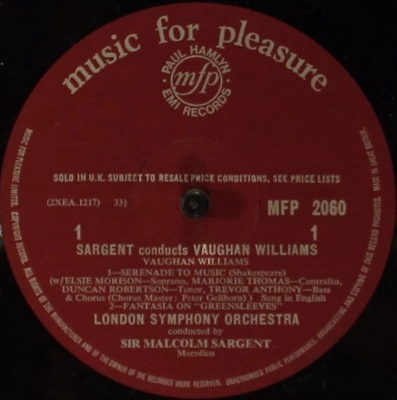 Music For Pleasure MFP 2060 - Sir Malcolm Sargent, Ralph Vaughan - Image 4