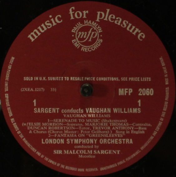 Music For Pleasure MFP 2060 - Sir Malcolm Sargent, Ralph Vaughan - Image 4