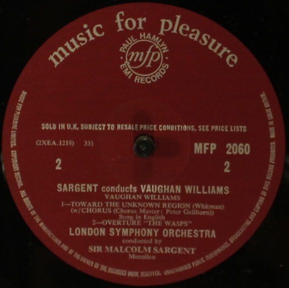 Music For Pleasure MFP 2060 - Sir Malcolm Sargent, Ralph Vaughan - Image 3