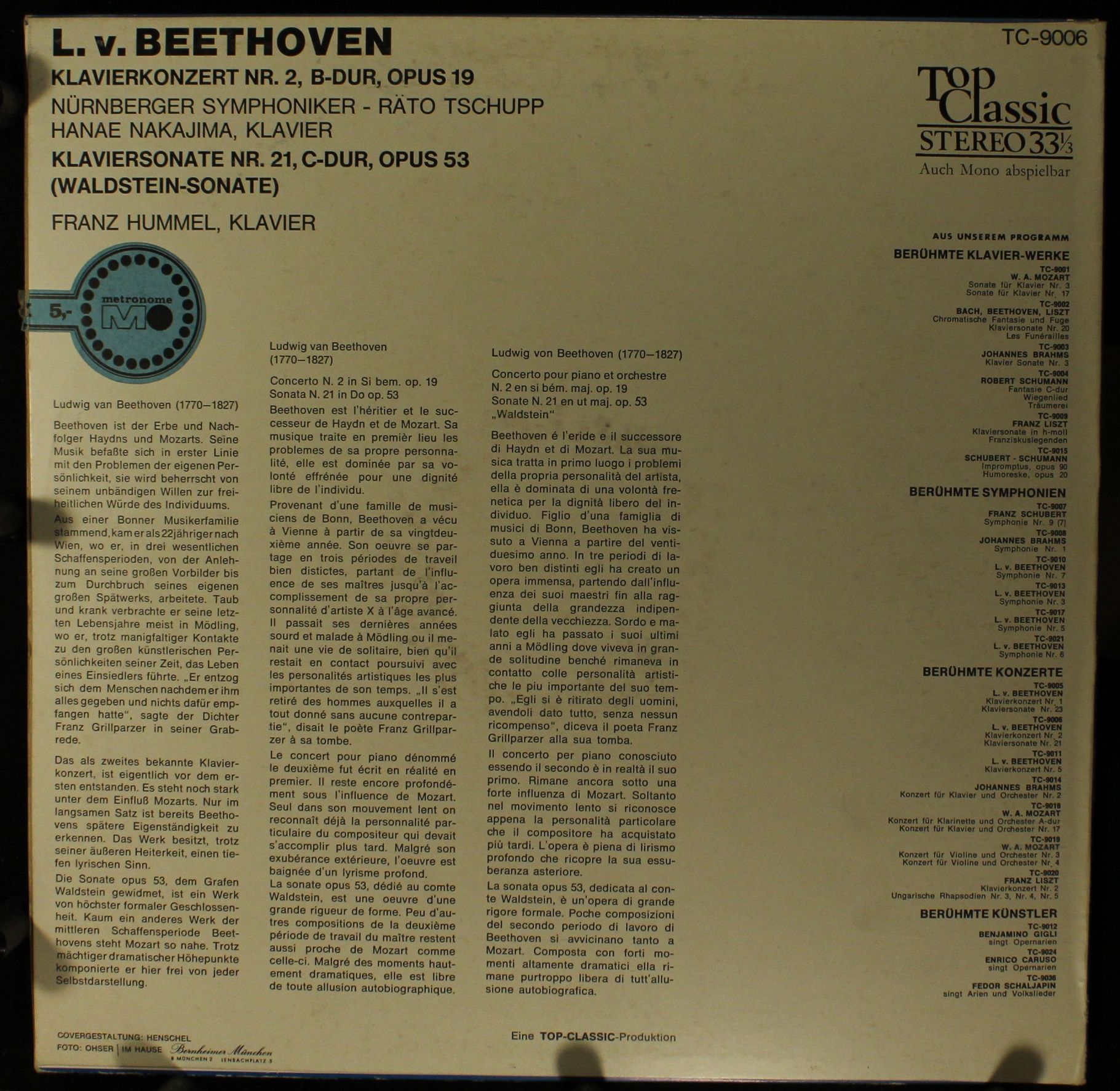 Top Classic TC-9006 - Ludwig van Beethoven, Nürnberger Symphonik - Image 2