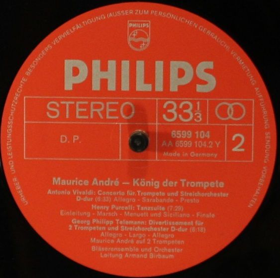 Philips 6599 104 - Maurice André, Tomaso Albinoni, Henry Purcell - Image 2