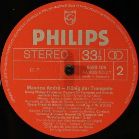 Philips 6599 104 - Maurice André, Tomaso Albinoni, Henry Purcell - Image 7