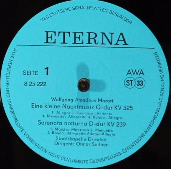 Eterna 8 25 222 - Wolfgang Amadeus Mozart, Staatskapelle Dresden - Image 3