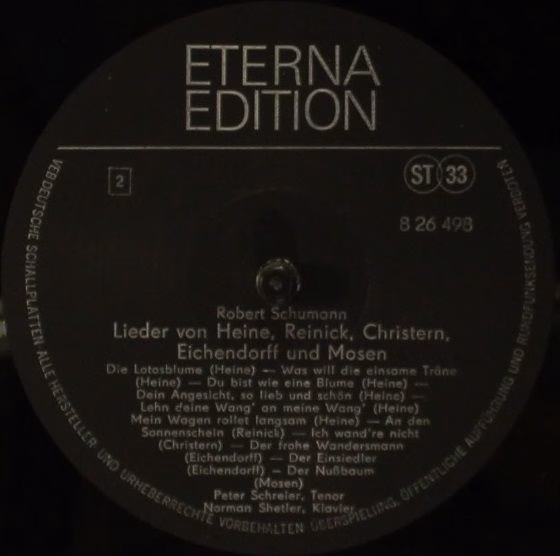 Eterna 8 26 498 - Robert Schumann, Peter Schreier, Norman Shetle - Image 4