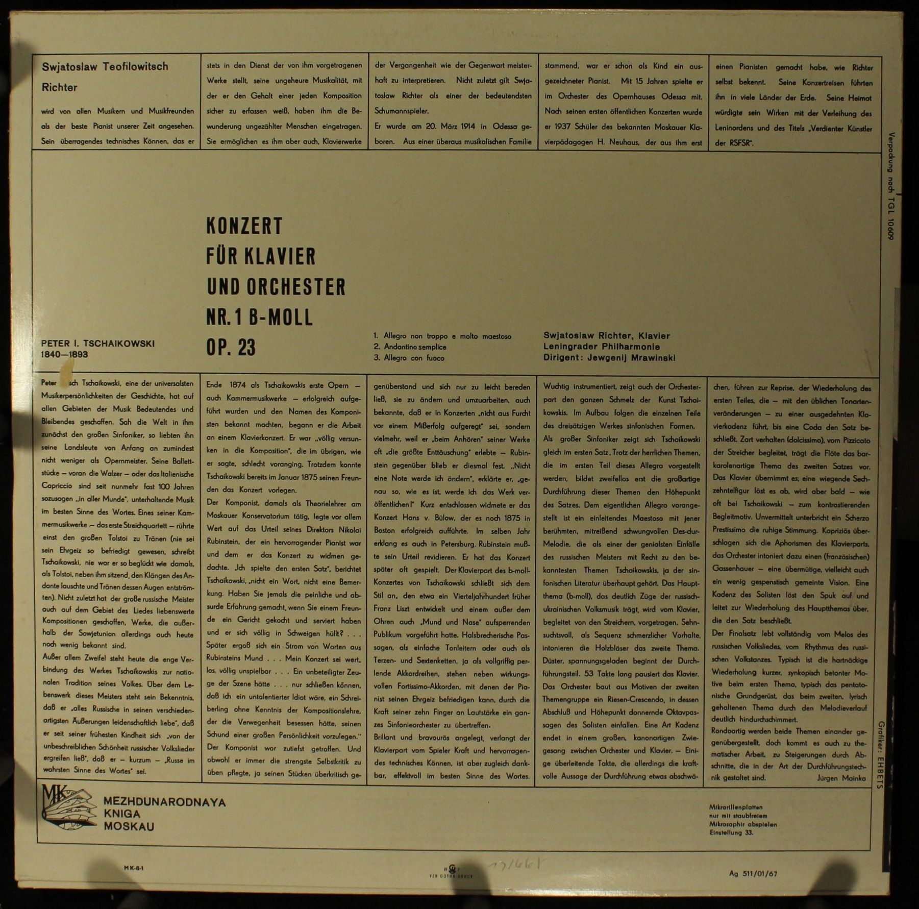 Eterna 05468/69 - Pyotr Ilyich Tchaikovsky, Leningrad Philharmon - Image 2