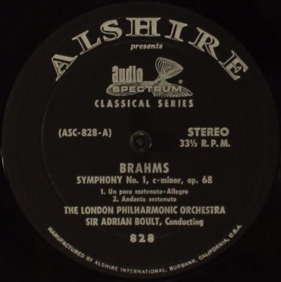 Alshire ASC-828 - Johannes Brahms, London Philharmonic Orchestra - Image 4