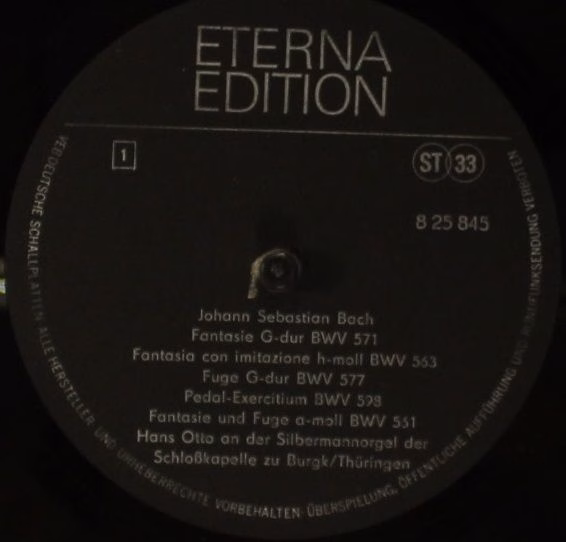 Eterna 8 25 845 - Johann Sebastian Bach, Hans Otto - Orgelwerke - Image 3