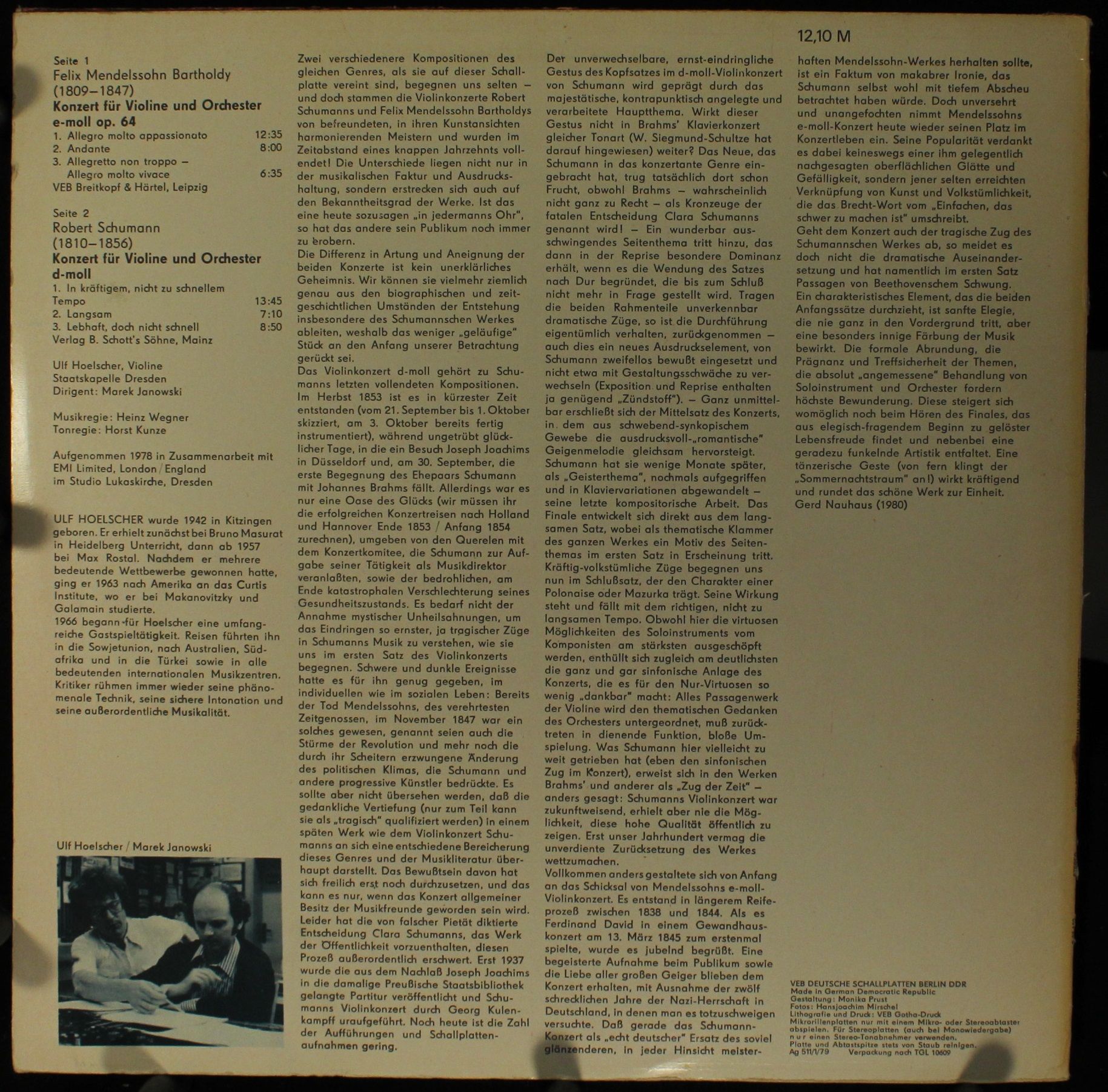 Eterna 8 27 159 - Felix Mendelssohn-Bartholdy, Robert Schumann, - Image 2