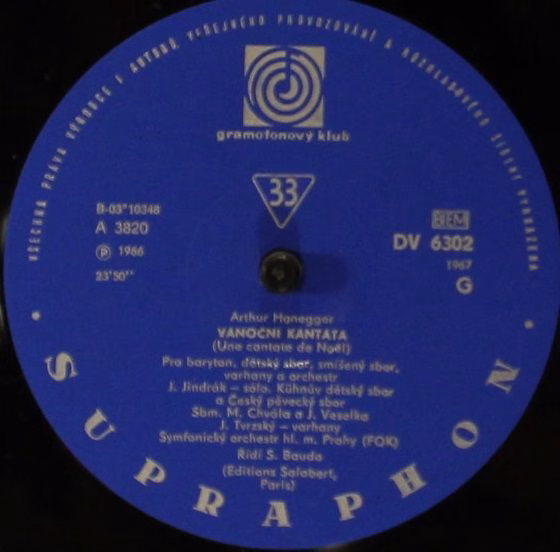 Supraphon DV 6302 - Arthur Honegger, Benjamin Britten - Vánoční - Image 4