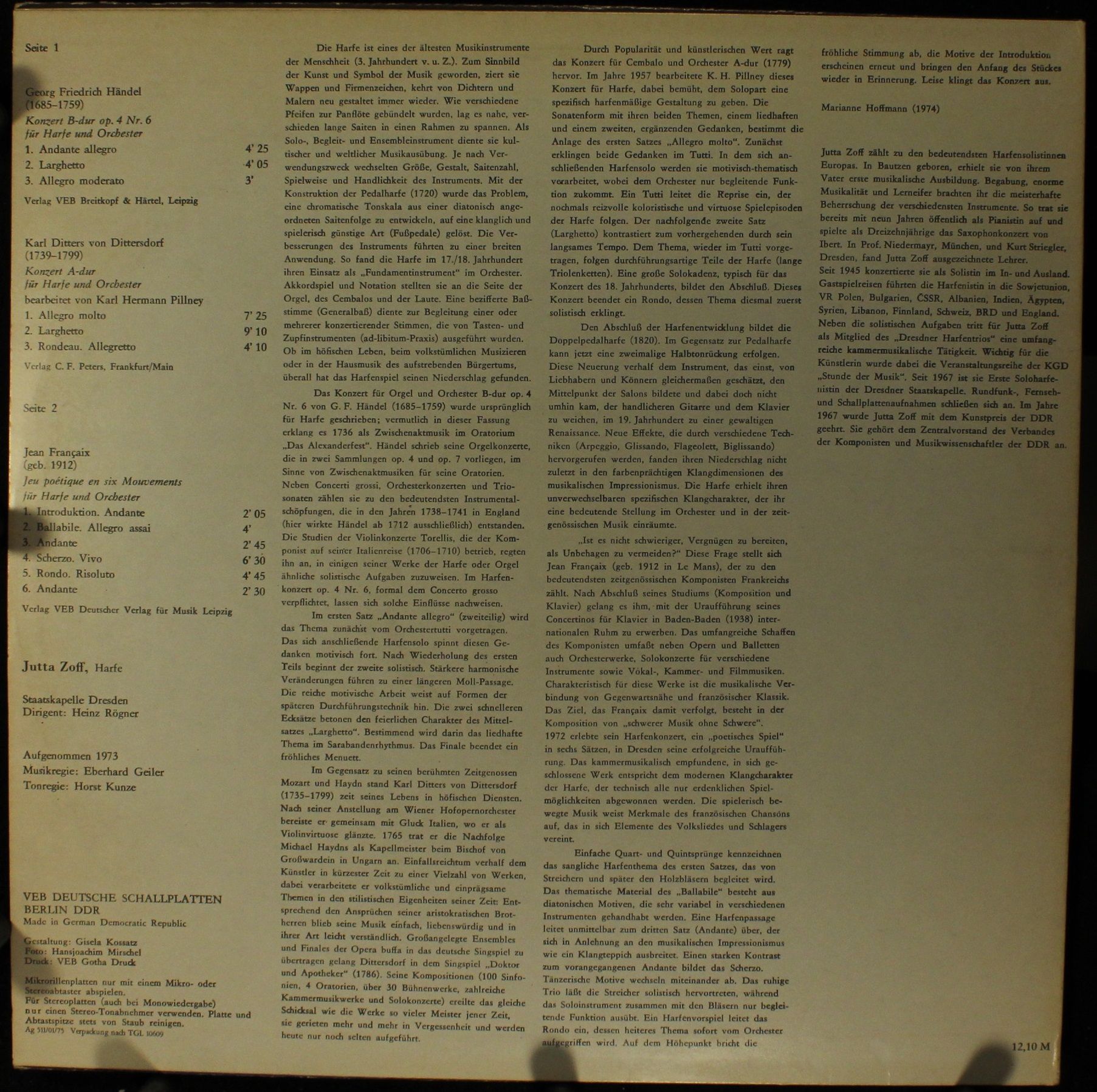 Eterna 8 26 554 - Georg Friedrich Händel, Carl Ditters von Ditte - Image 2