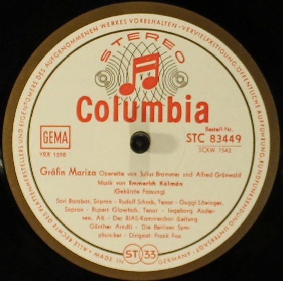 Columbia SMC 83 449 - Emmerich Kálmán - Die Csárdásfürstin / Grä - Image 3
