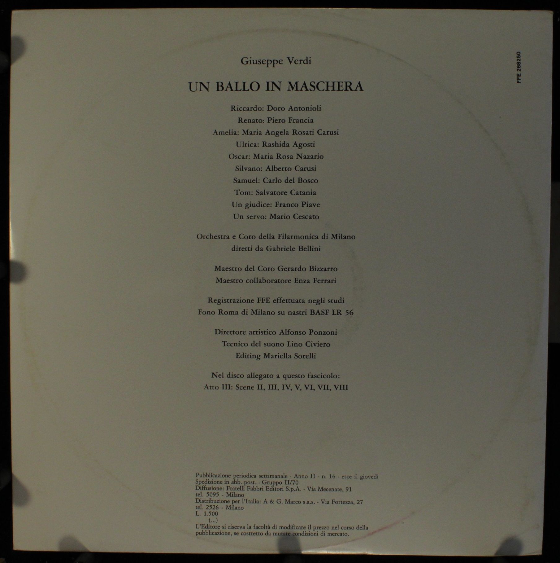 Fratelli Fabbri Editori FFE 268250 - Giuseppe Verdi - Un Ballo I - Image 2
