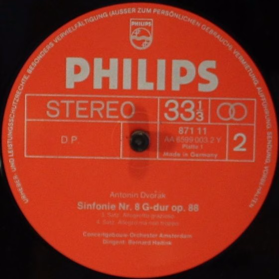 Philips 29 871-1 - Antonín Dvořák, Concertgebouworkest, Bernard - Image 3