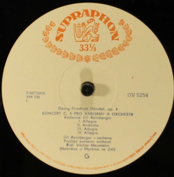 Supraphon DV 5254 - František Xaver Brixi, The Prague Symphony O