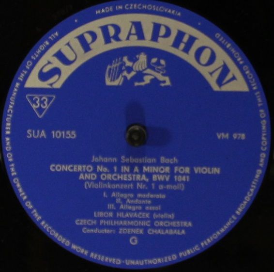Supraphon SUA 10155 - Johann Sebastian Bach, The Czech Philharmo - Image 4