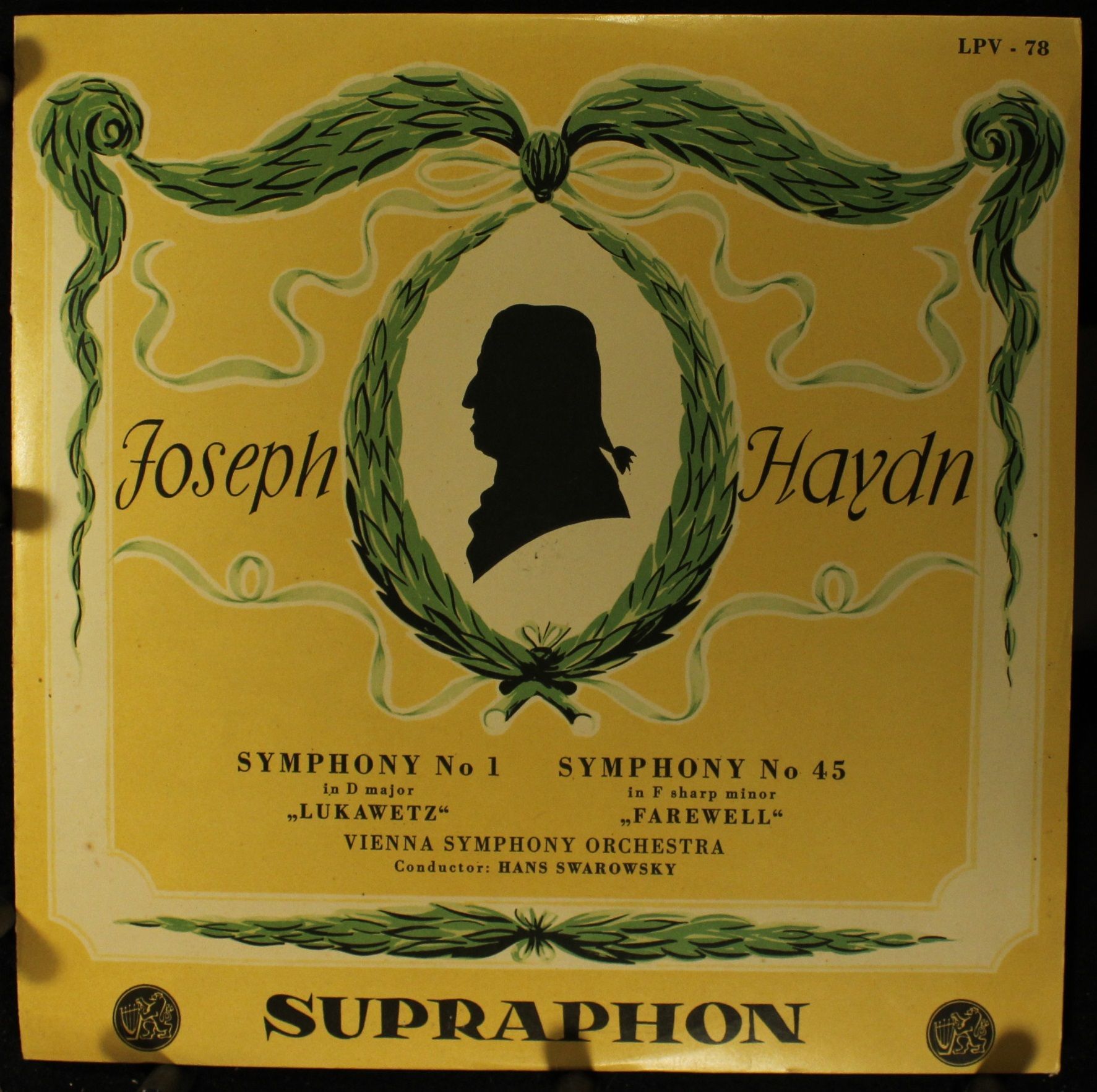 Supraphon LPV - 78 - Joseph Haydn, Wiener Symphoniker, Hans Swar