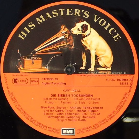 His Master's Voice Digital 1C 067-07-698 T - Kurt Weill, Bertolt - Image 5