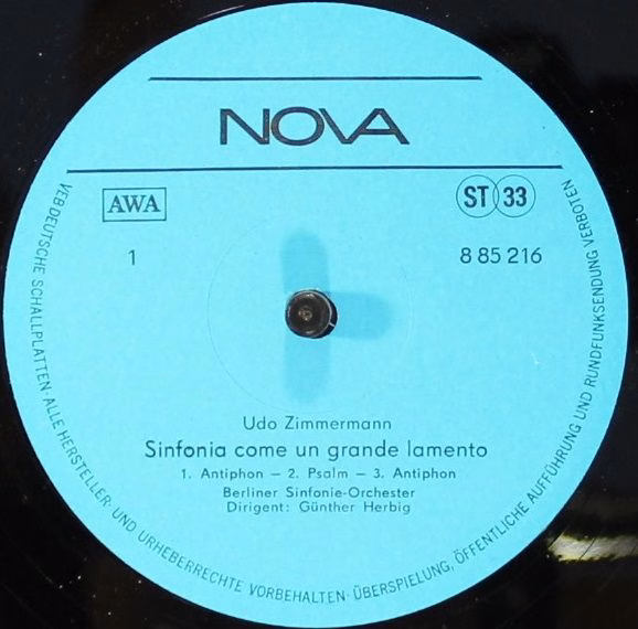 Nova 8 85 216 - Udo Zimmermann - Sinfonia Come Un Grande Lamento - Image 3