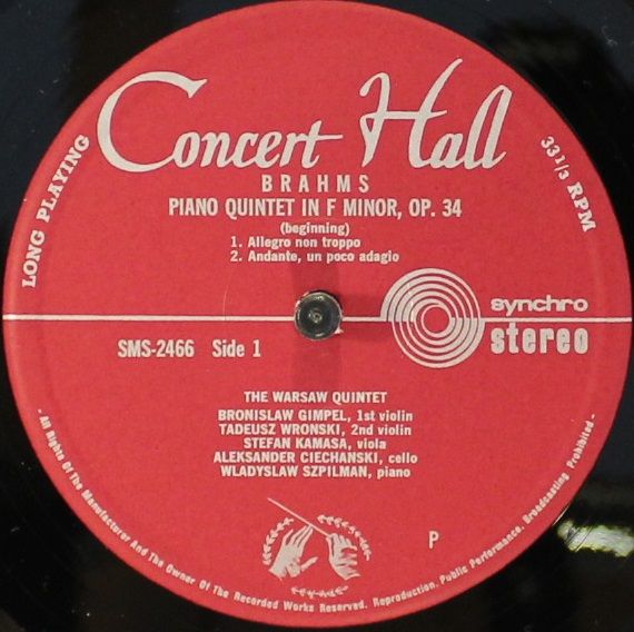 Concert Hall SMS-2466 - Johannes Brahms, Kwintet Warszawski - Kl - Image 4