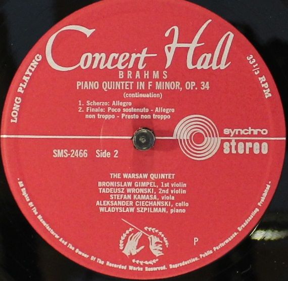 Concert Hall SMS-2466 - Johannes Brahms, Kwintet Warszawski - Kl - Image 3