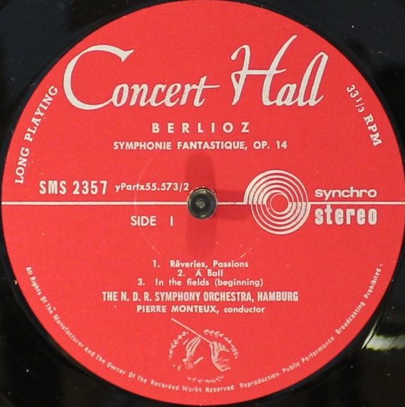 Concert Hall SMS-2357 - Hector Berlioz, Pierre Monteux, NDR Sinf - Image 4