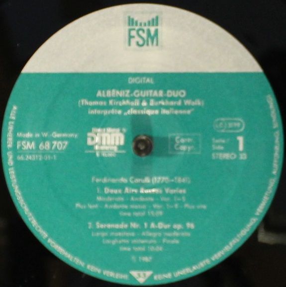 FSM FSM 68707 - Albéniz-Guitar-Duo - Interprète: "Classique Ital - Image 4