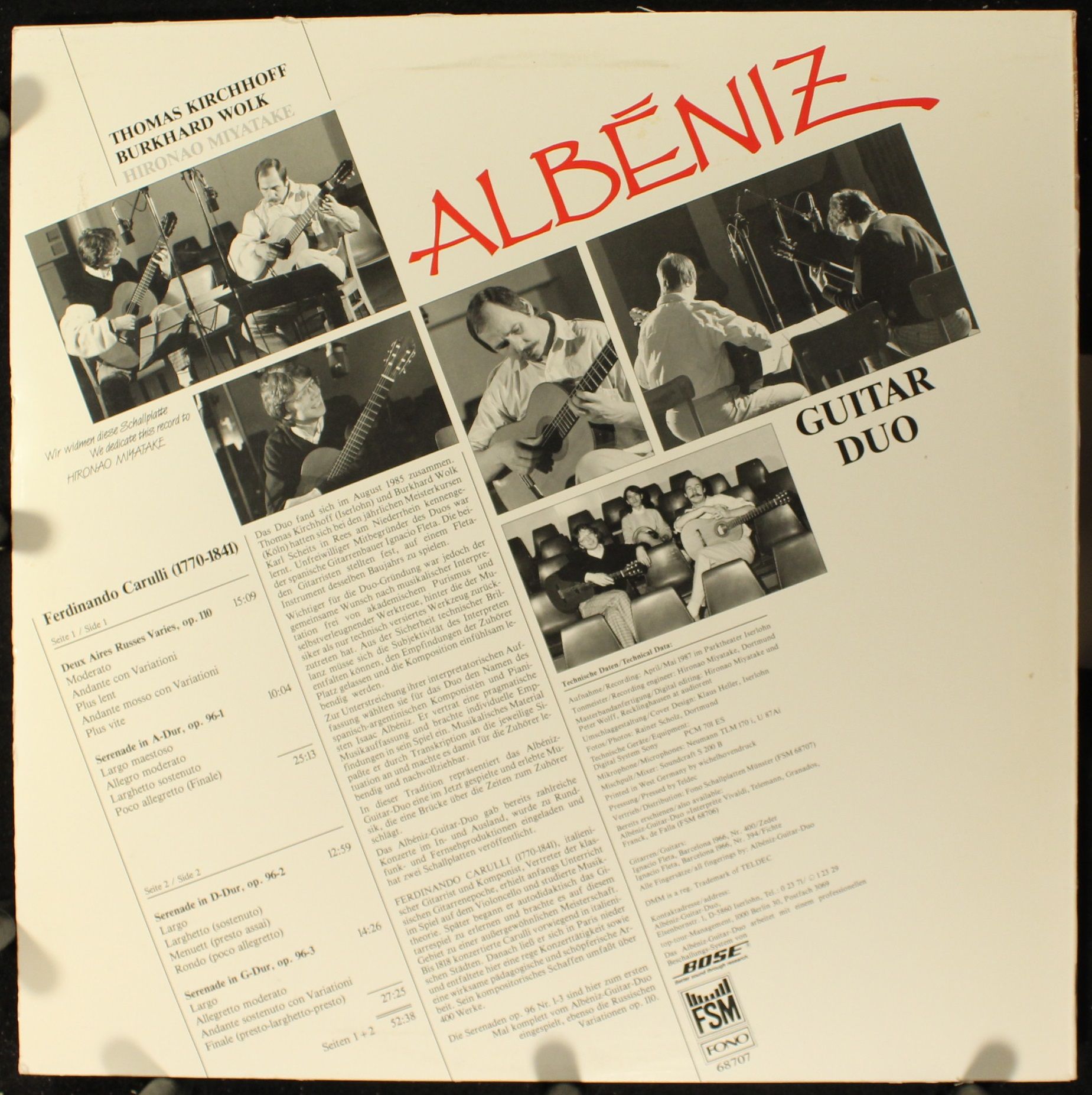 FSM FSM 68707 - Albéniz-Guitar-Duo - Interprète: "Classique Ital - Image 2