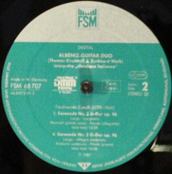 FSM FSM 68707 - Albéniz-Guitar-Duo - Interprète: "Classique Ital - Image 3