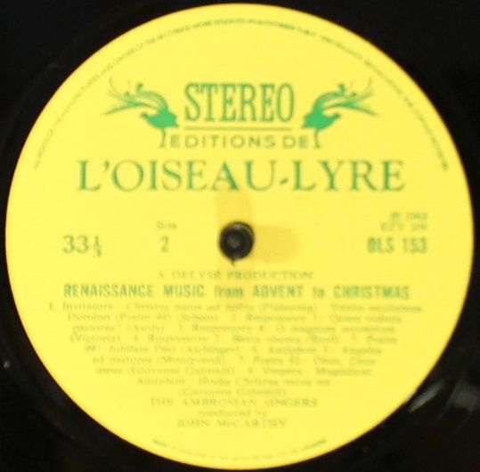 L'Oiseau-Lyre OLS 153 - The Ambrosian Singers - Renaissance Musi - Image 3