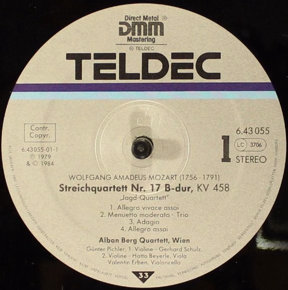 TELDEC 6.43055 AZ - Wolfgang Amadeus Mozart, Alban Berg Quartett - Image 3